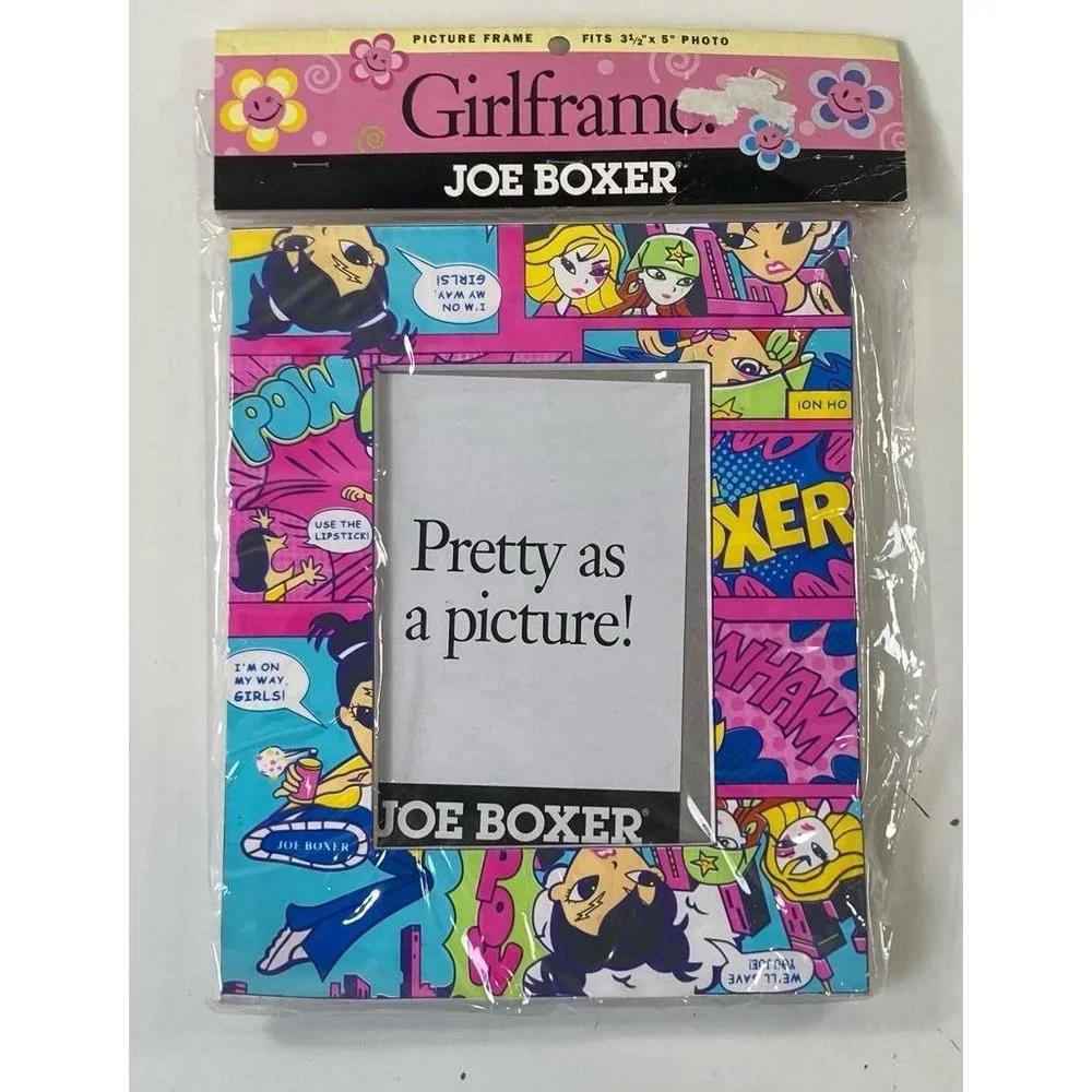 Vintage 2002 Joe Boxer Girlframe Girl Comic Picture Frame Fits 3.5